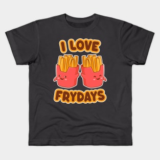 I Love Frydays - Funny Kwaii French Fries Kids T-Shirt